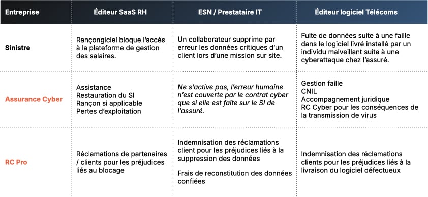Dattak Cyber and Professional Liability examples